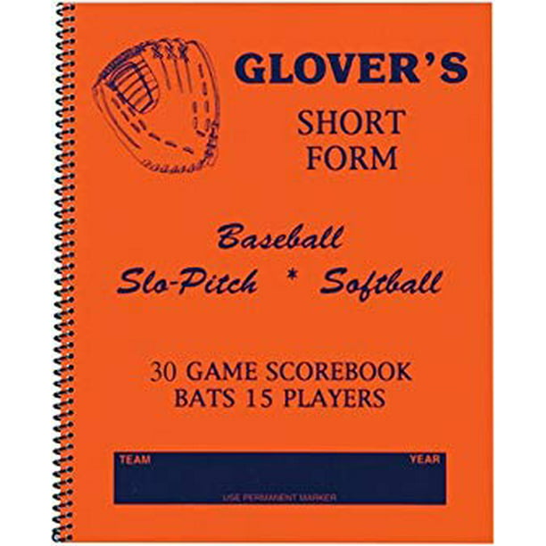 Glover Baseball/Softball Scorebook 30-short form-30 game #BB104 BRAND NEW